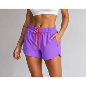 Fabletics The One Purple Neon Zip Pocket Athletic Running Shorts Women’s Medium